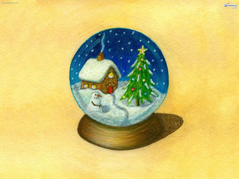 snow globe with winter scene