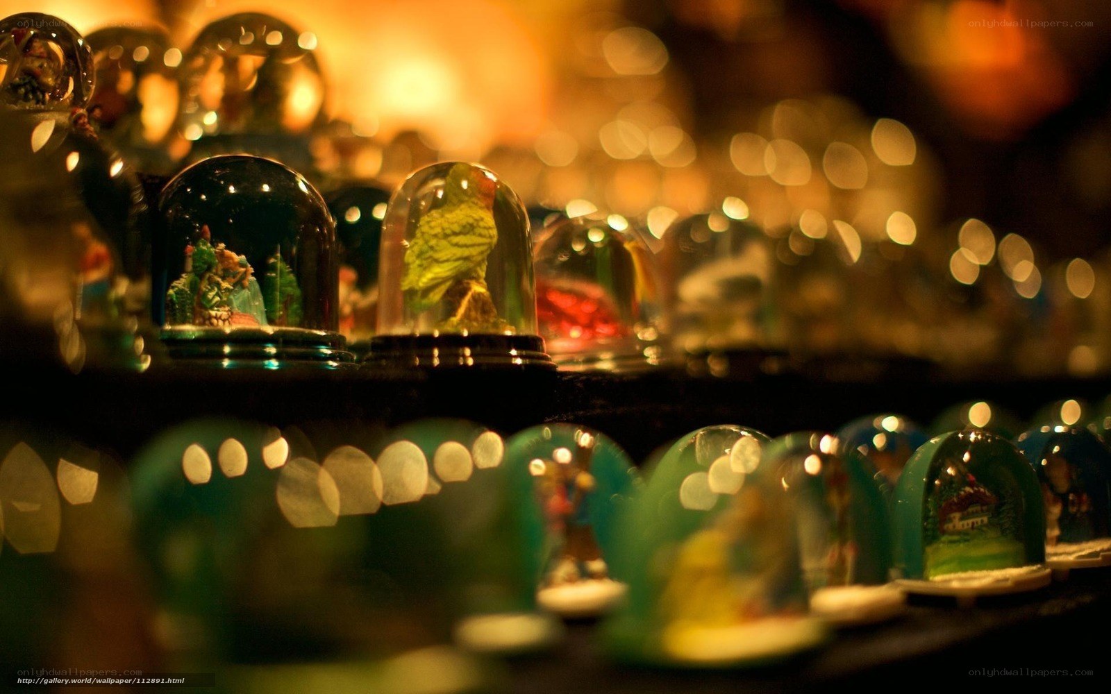 Snow globes on display