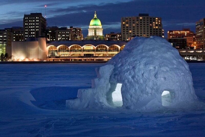 Snow Igloo in City