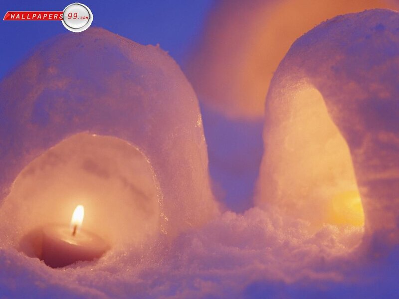 Snow Igloos with Candles