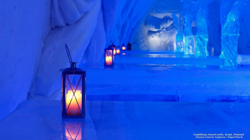 Snow Lanterns in Tunnel