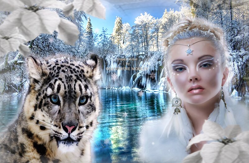 Snow Leopard and Woman