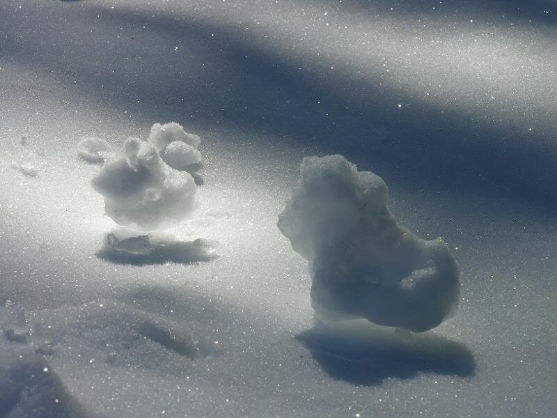 Snow Mounds in Snow