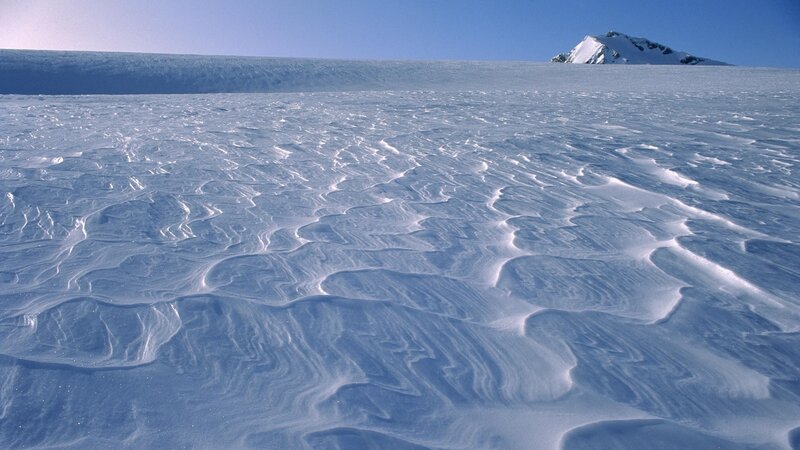 snow patterns on a glacier