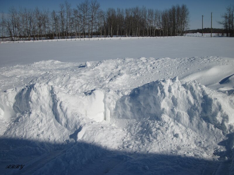 Snow Pile in Field