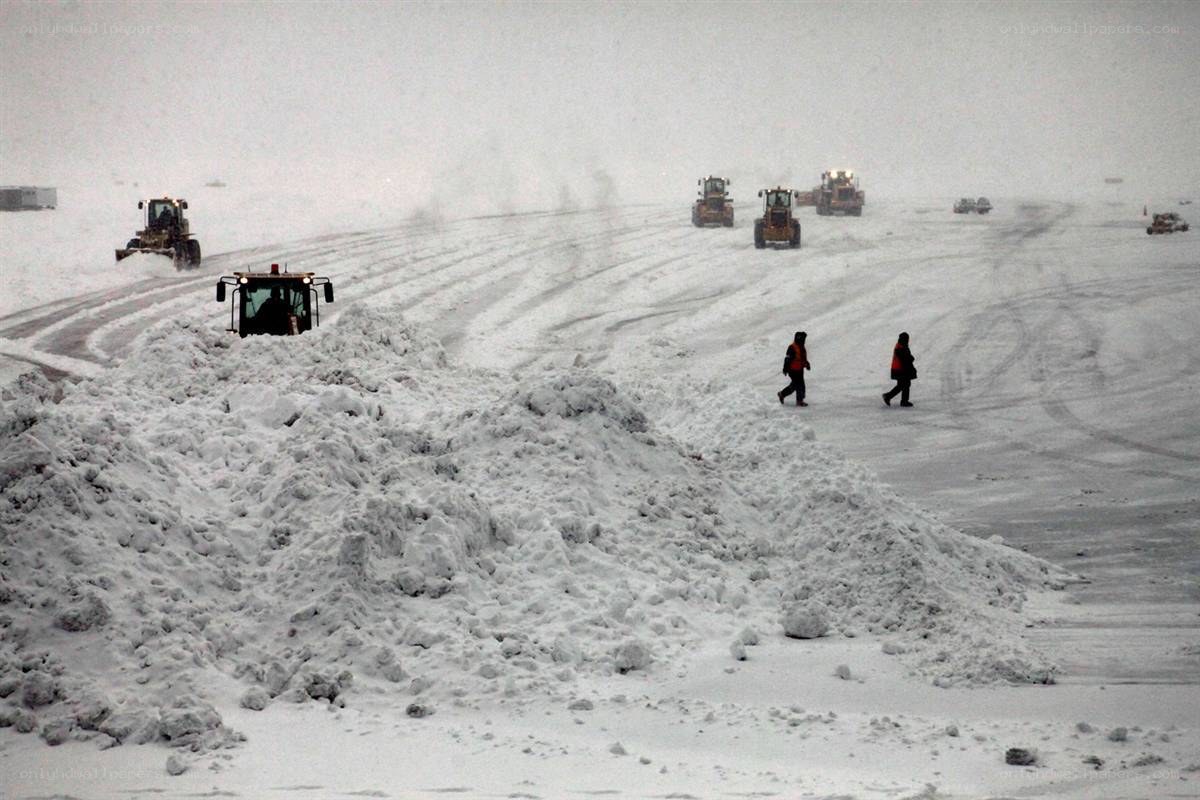 Snow removal at an airport