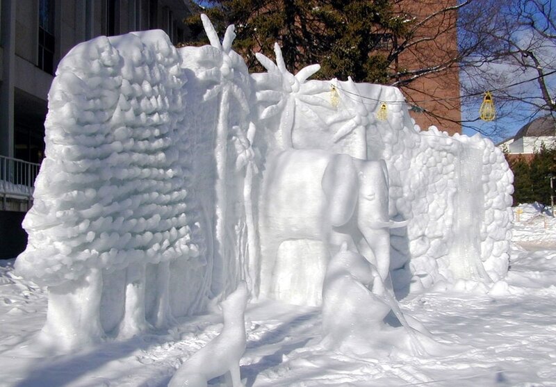 Snow Sculpture of Elephant