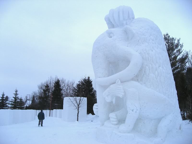 Snow Sculpture of Lion