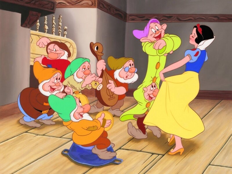 Snow White and the Seven Dwarfs — Yellow, Joyful, Illustration, Music