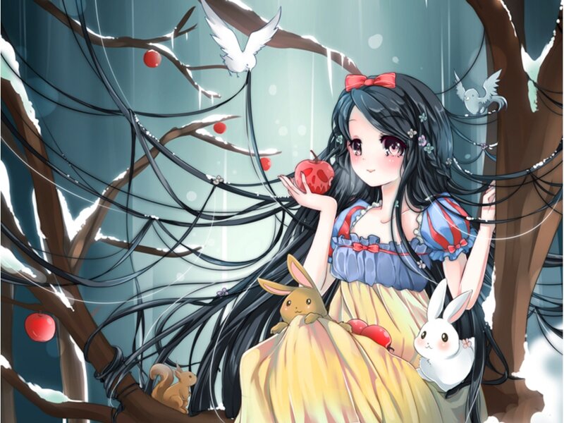 Snow White Character — Blue, Serene