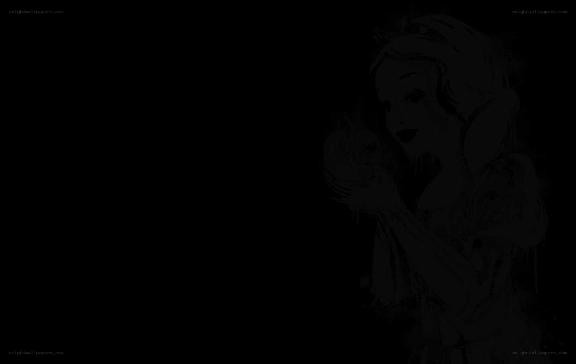 Snow White holding an apple