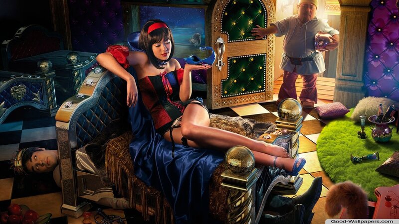 Snow White in a fantasy room