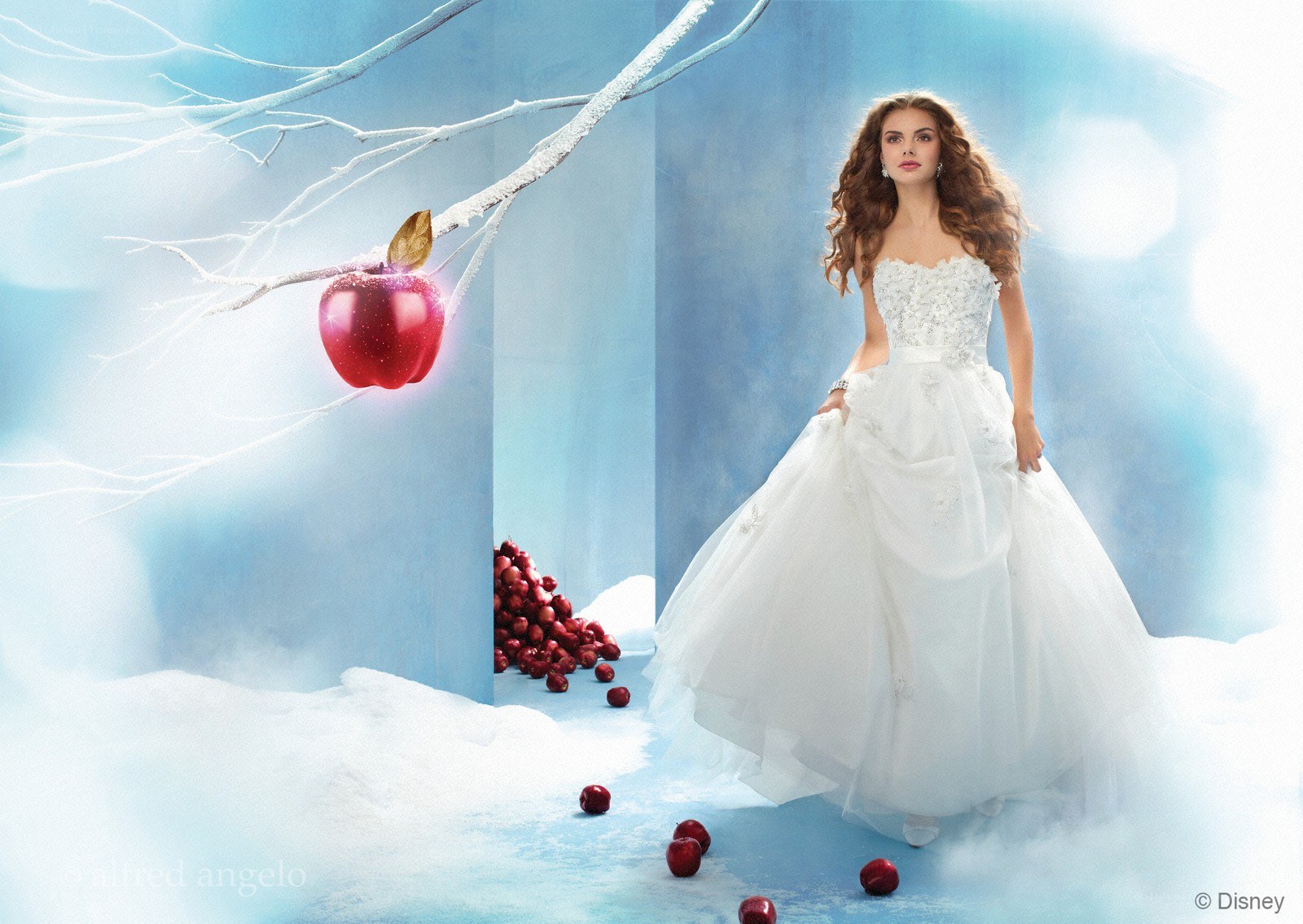 Snow White in a winter scene