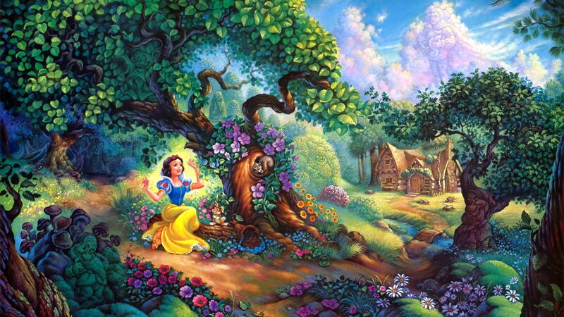 Snow White in Forest — Green, Serene