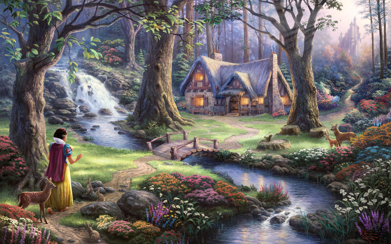 Snow White in Forest — Green