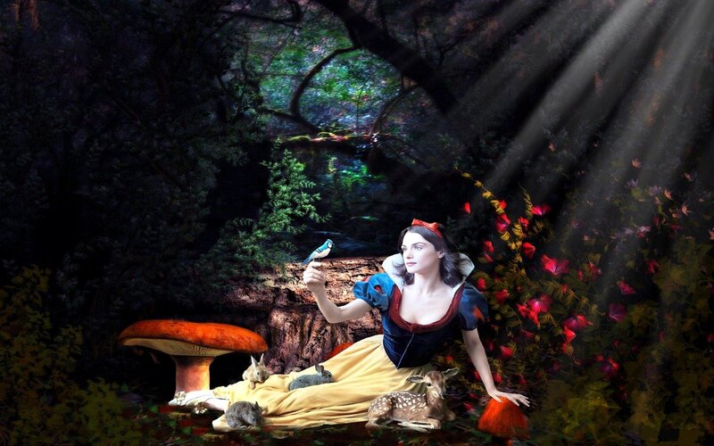 Snow White in the forest