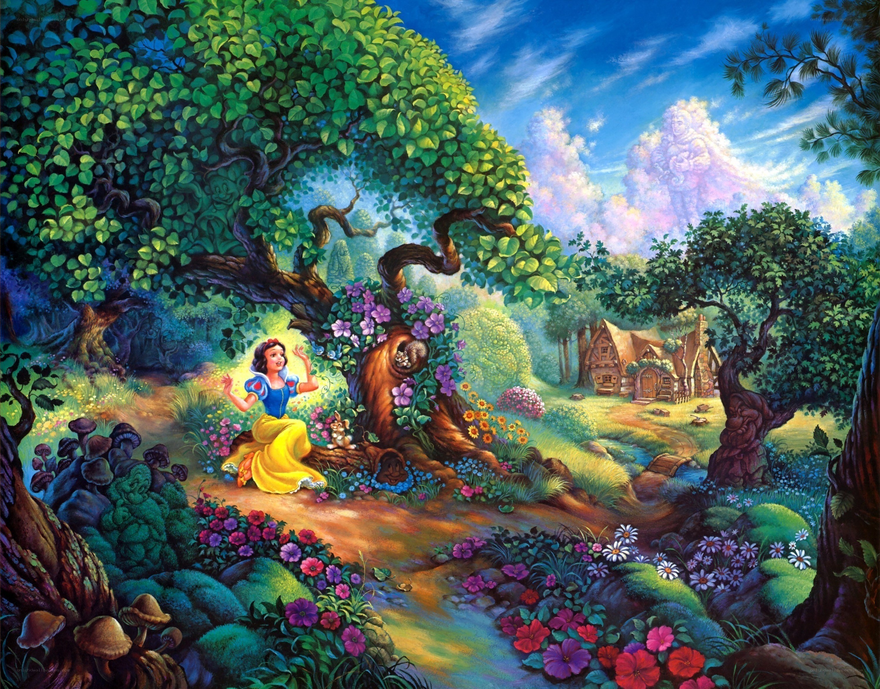 Snow White in the forest