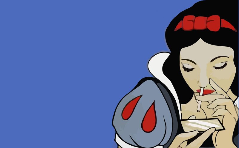 Snow White smoking
