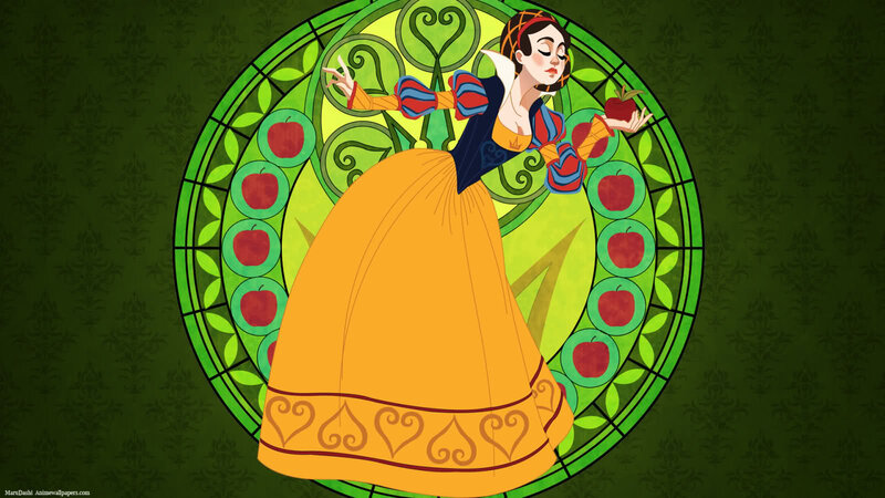 Snow White stained glass art