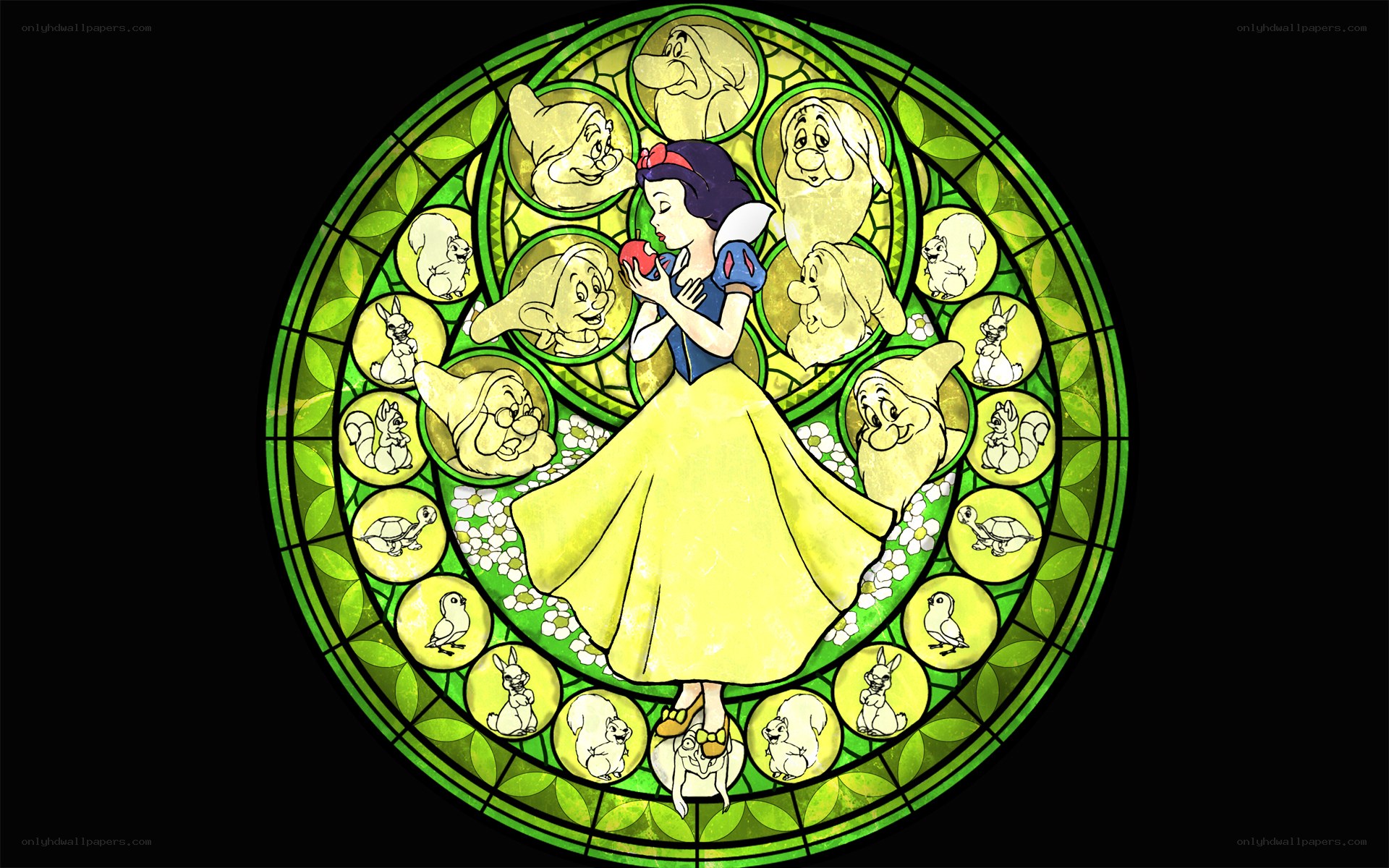 Snow White stained glass art