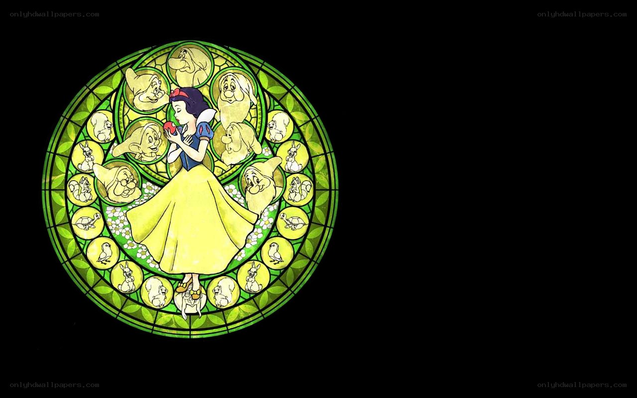 Snow White stained glass window