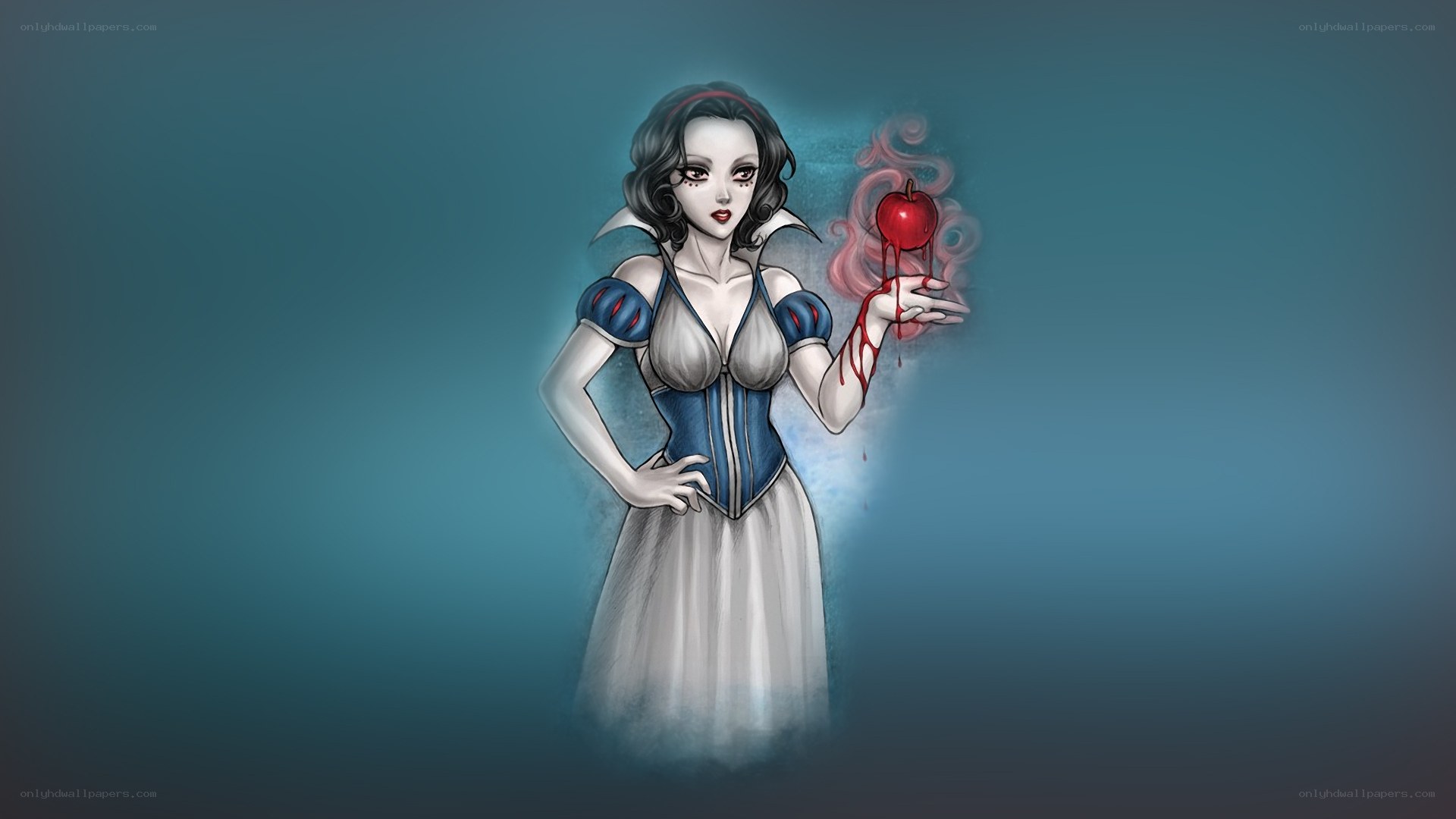 Snow White with a poisoned apple