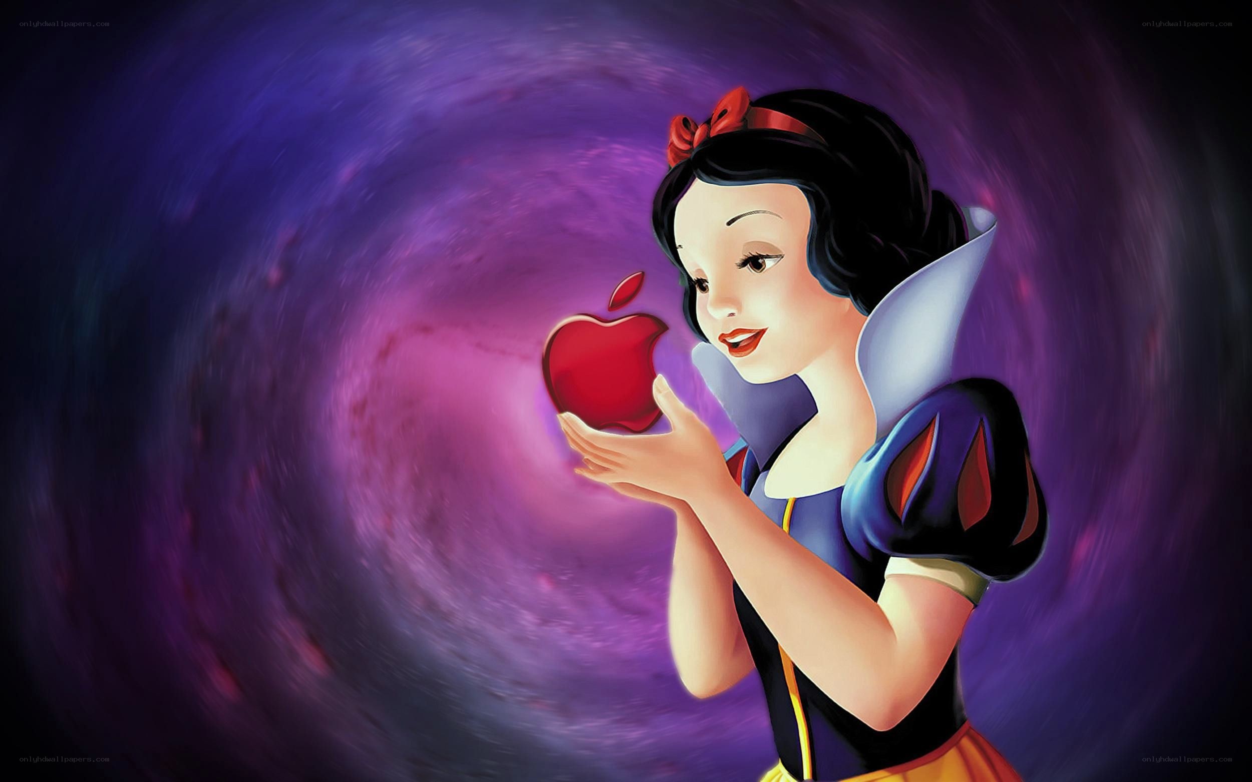 Snow White with a red apple