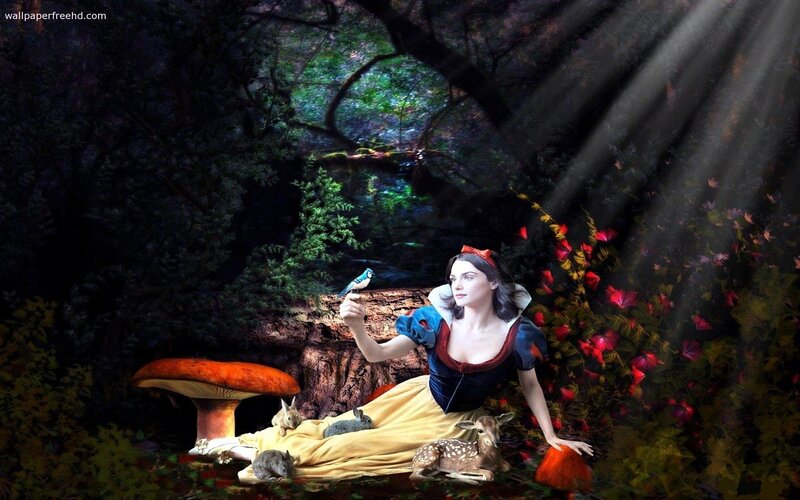 Snow White with Animals — Blue