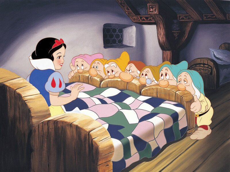 Snow White with Dwarfs — Blue, Calm