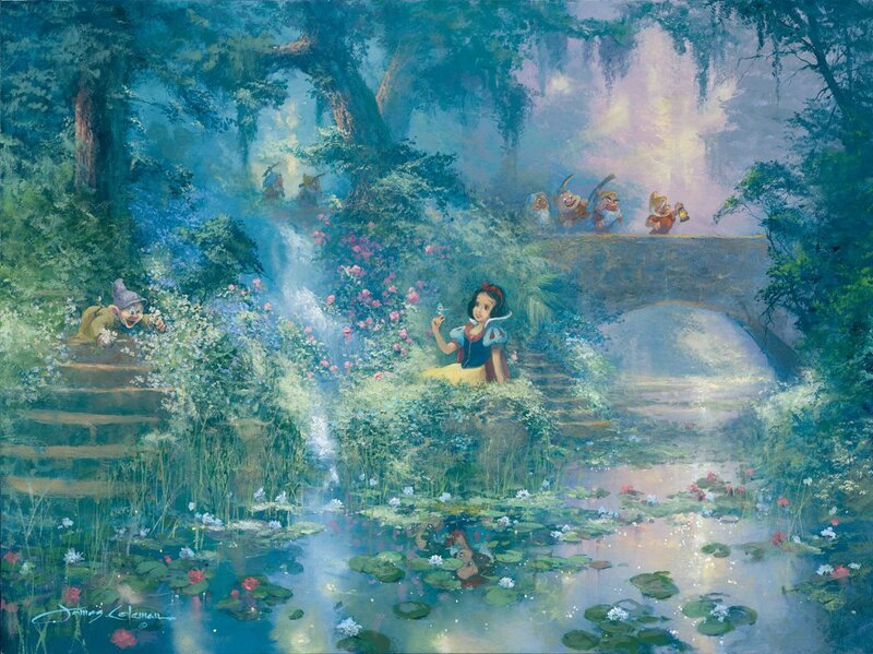 Snow White with Dwarfs — Blue, Serene