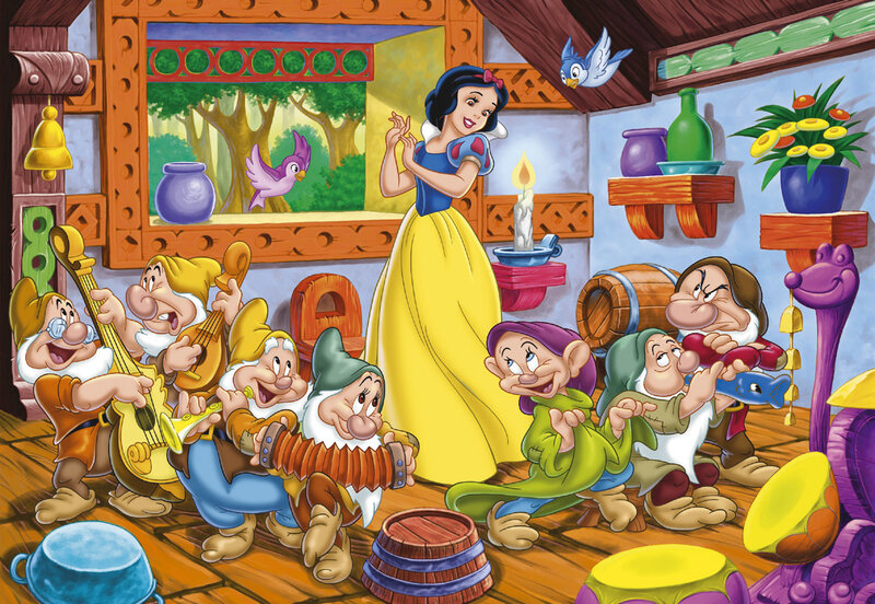 Snow White with Dwarfs — Yellow, Joyful, Morning