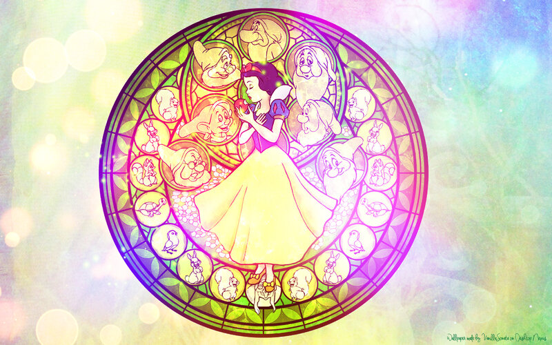 Snow White with Dwarfs — Yellow, Whimsical