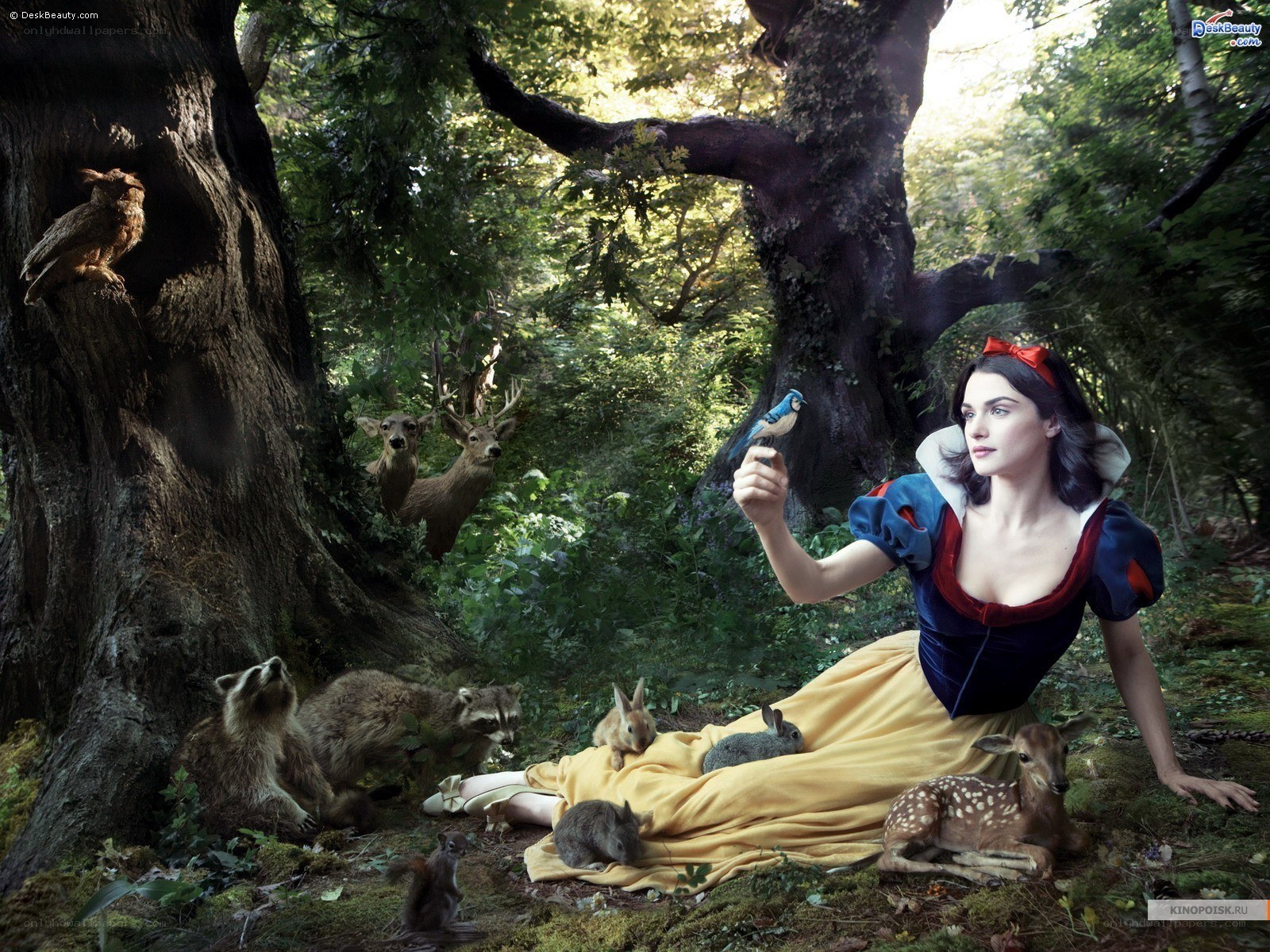 Snow White with forest animals