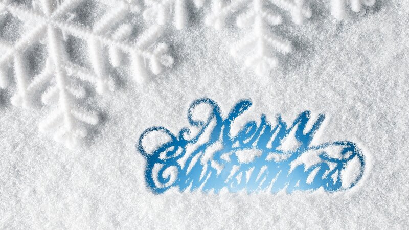 Snow with 'Merry Christmas' Text
