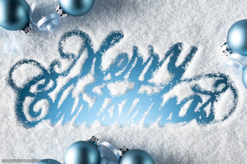Snow with Ornaments — Blue, Festive
