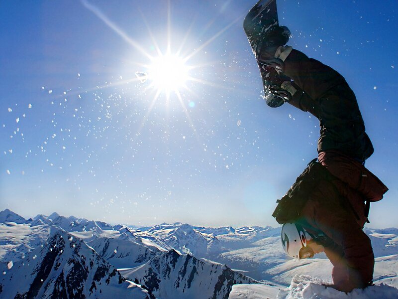 Snowboarder Doing Trick