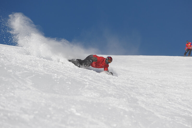 Snowboarder Falling — White, Dynamic