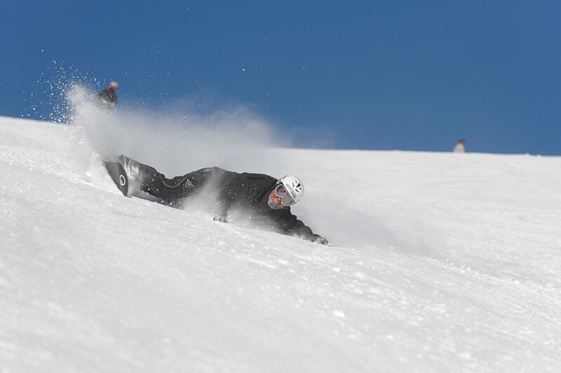 Snowboarder Falling — White