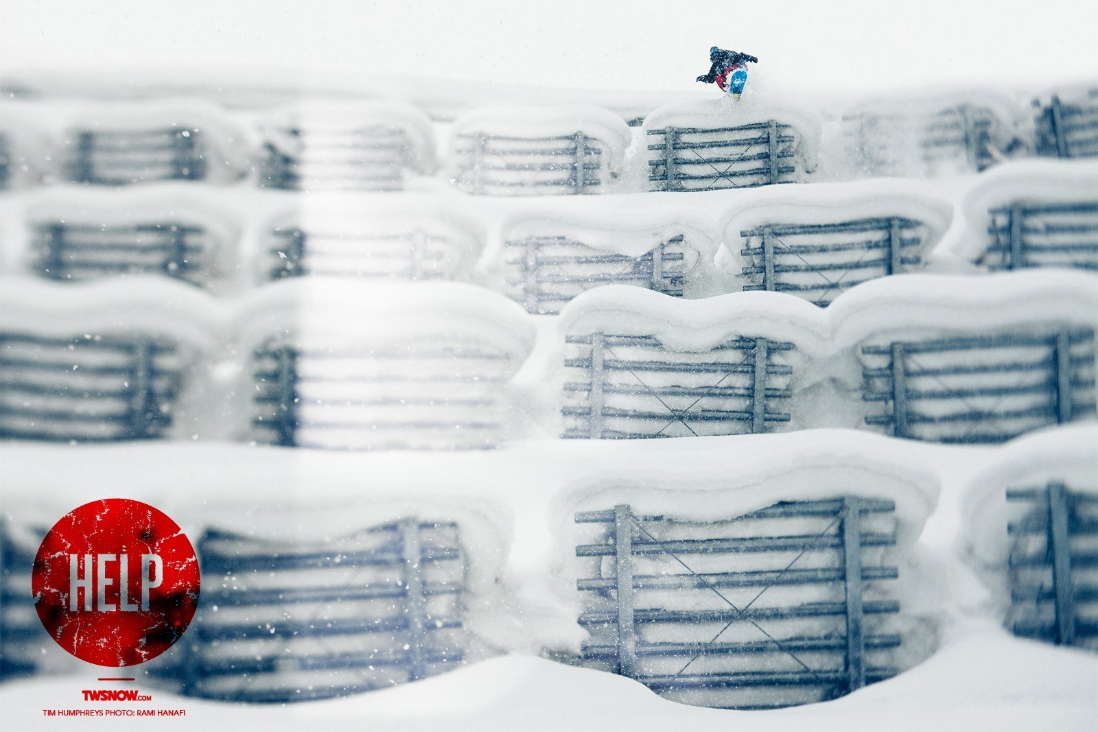 Snowboarder in a snowstorm