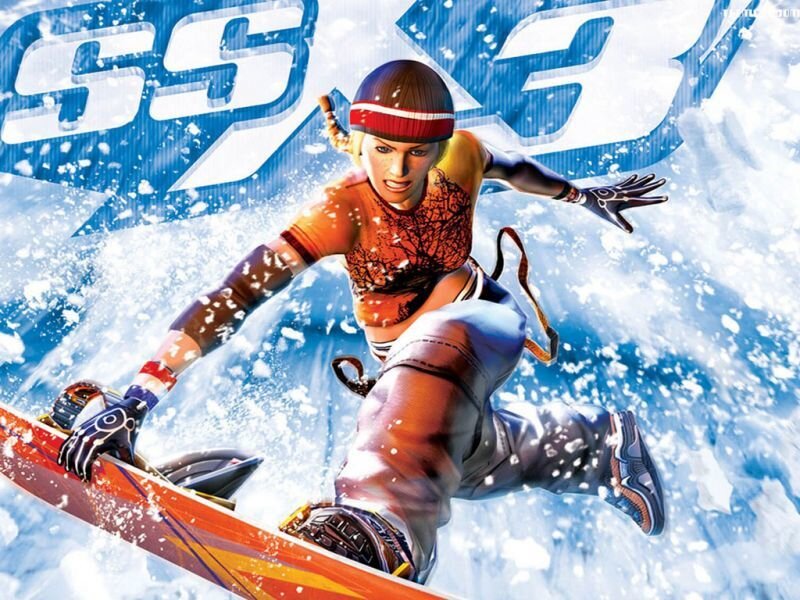Snowboarder in Action — Blue