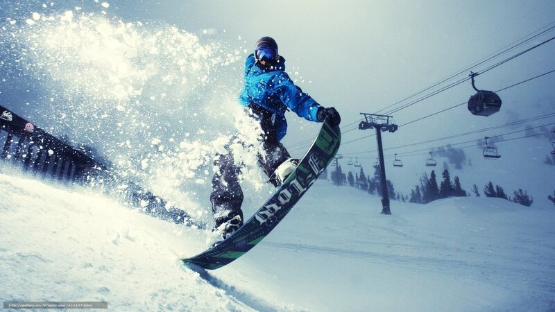 snowboarder in action on slope