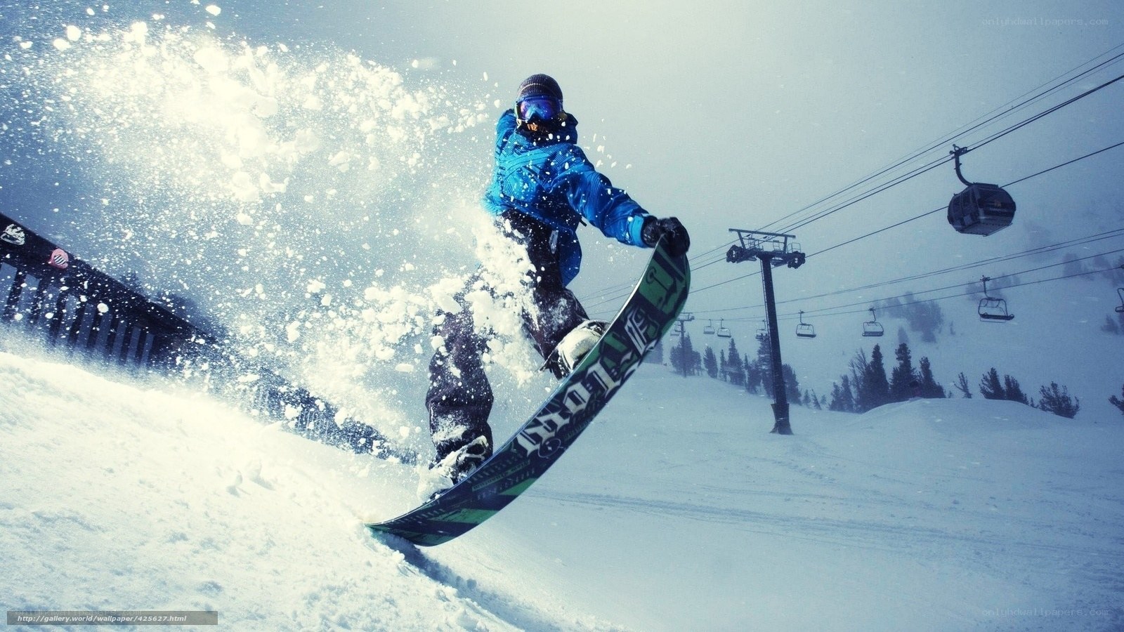 snowboarder in action on slope