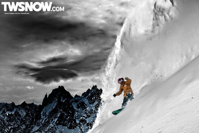 Snowboarder in Action — White, Dramatic