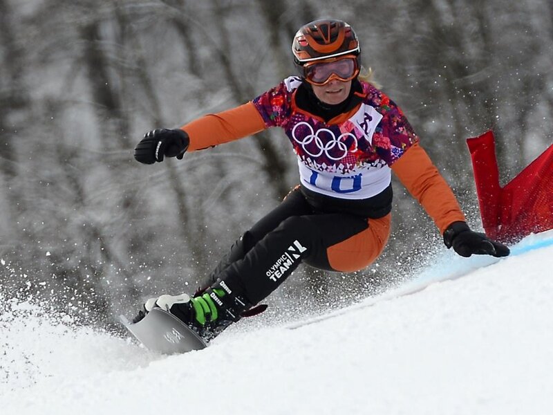 Snowboarder in Action — White, Dynamic, Winter