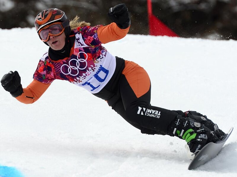 Snowboarder in Action — White, Intense