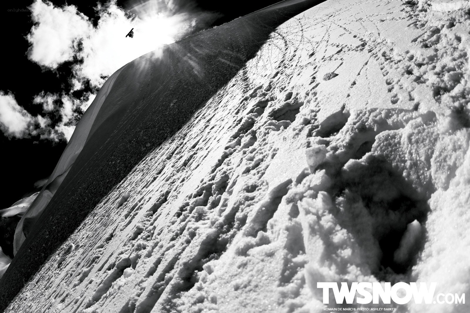 Snowboarder in mid-air