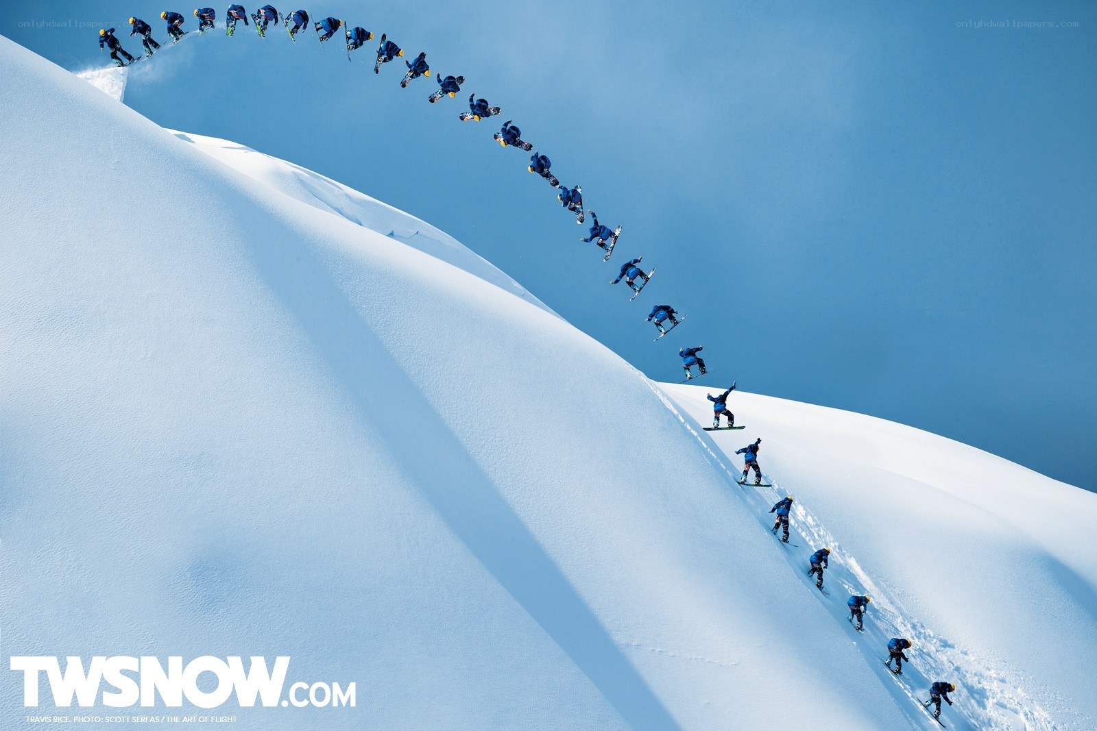 Snowboarder in mid-air