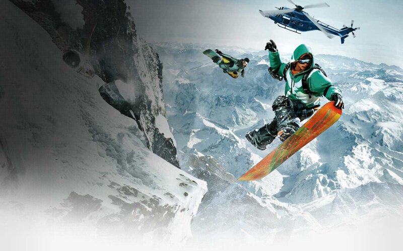 Snowboarder in Mid-air — Green