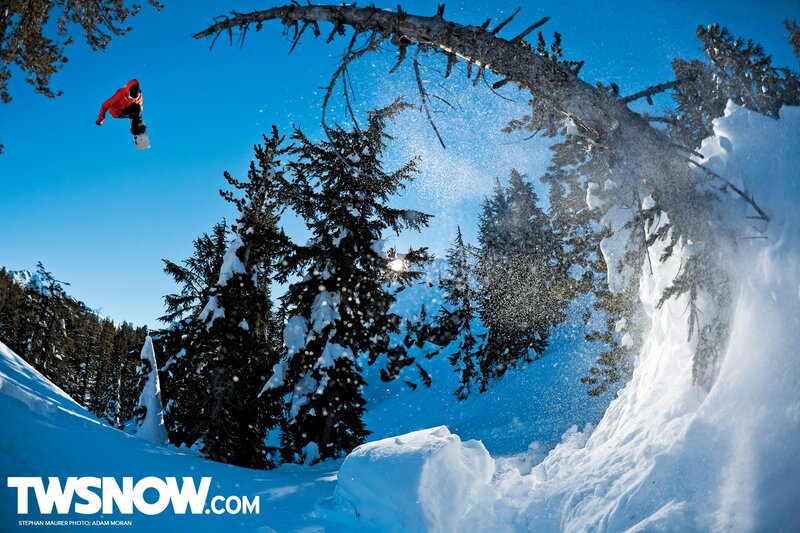 snowboarder in mid-air jump