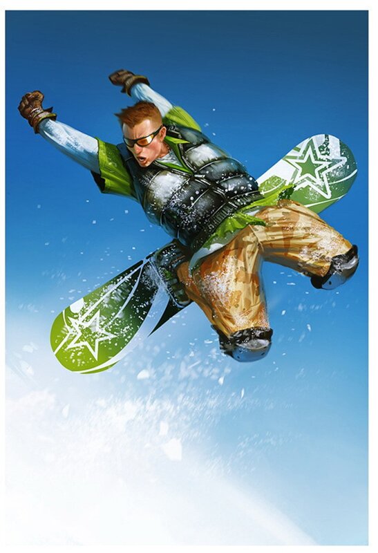 snowboarder in mid-air jump